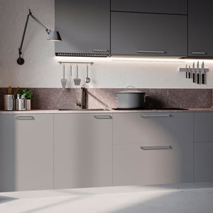 Emuca Maniglia per mobili Zagreb, L 236 mm, interasse 224 mm, Nichel satinado, Zama, 1 lotto di 20 unitÃ 