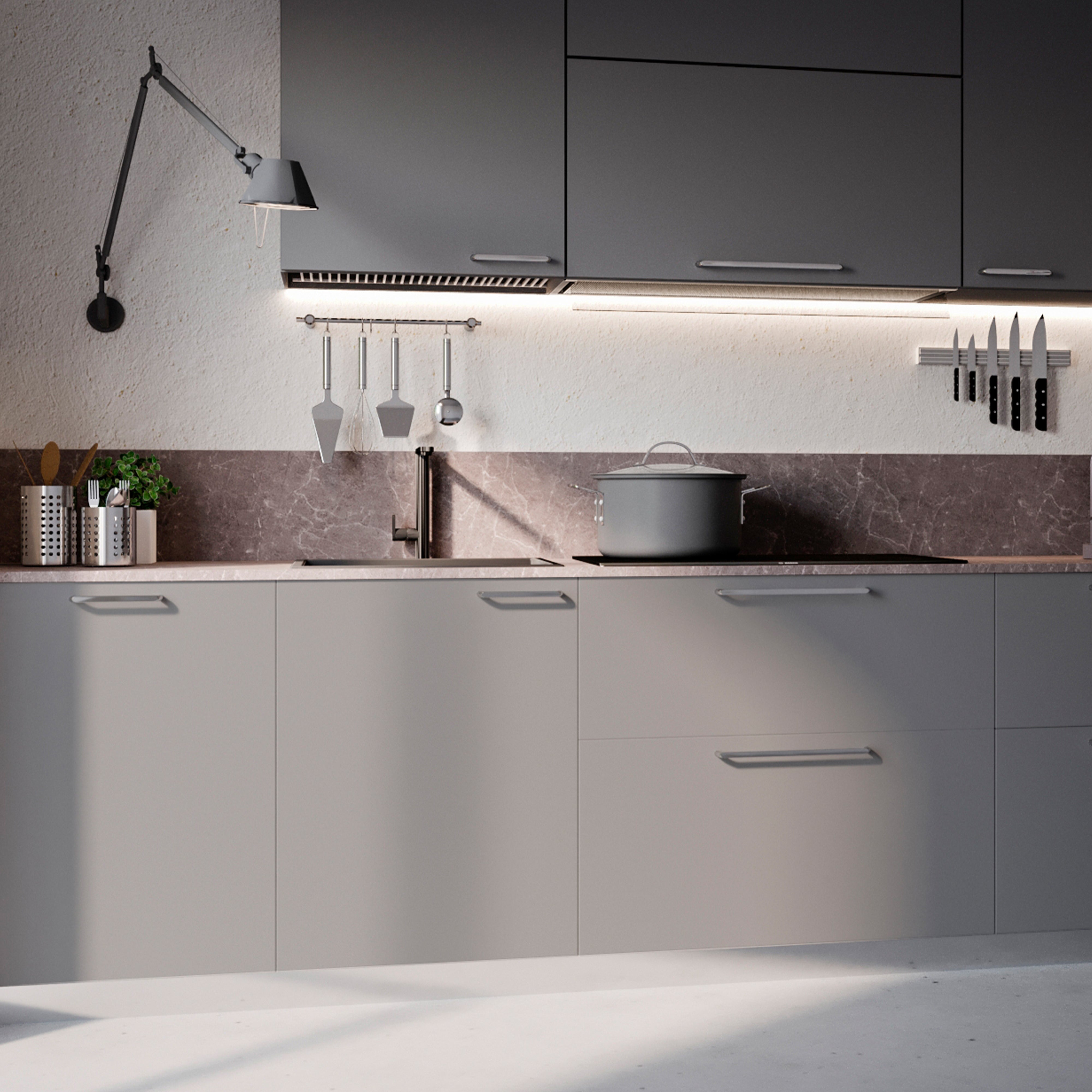 Emuca Maniglia per mobili Zagreb, L 236 mm, interasse 224 mm, Nichel satinado, Zama, 1 lotto di 20 unitÃ 