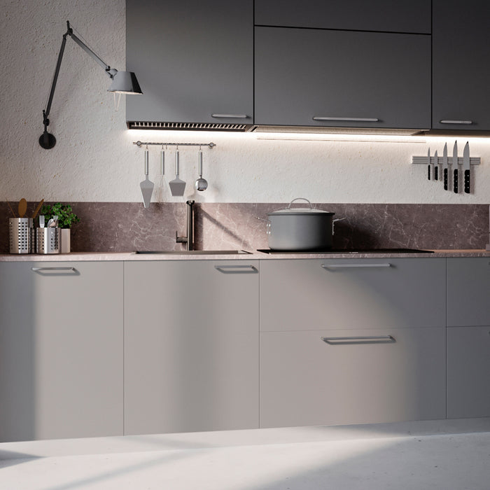 Emuca Maniglia per mobili Zagreb, L 236 mm, interasse 224 mm, Nichel satinado, Zama, 1 lotto di 20 unitÃ 