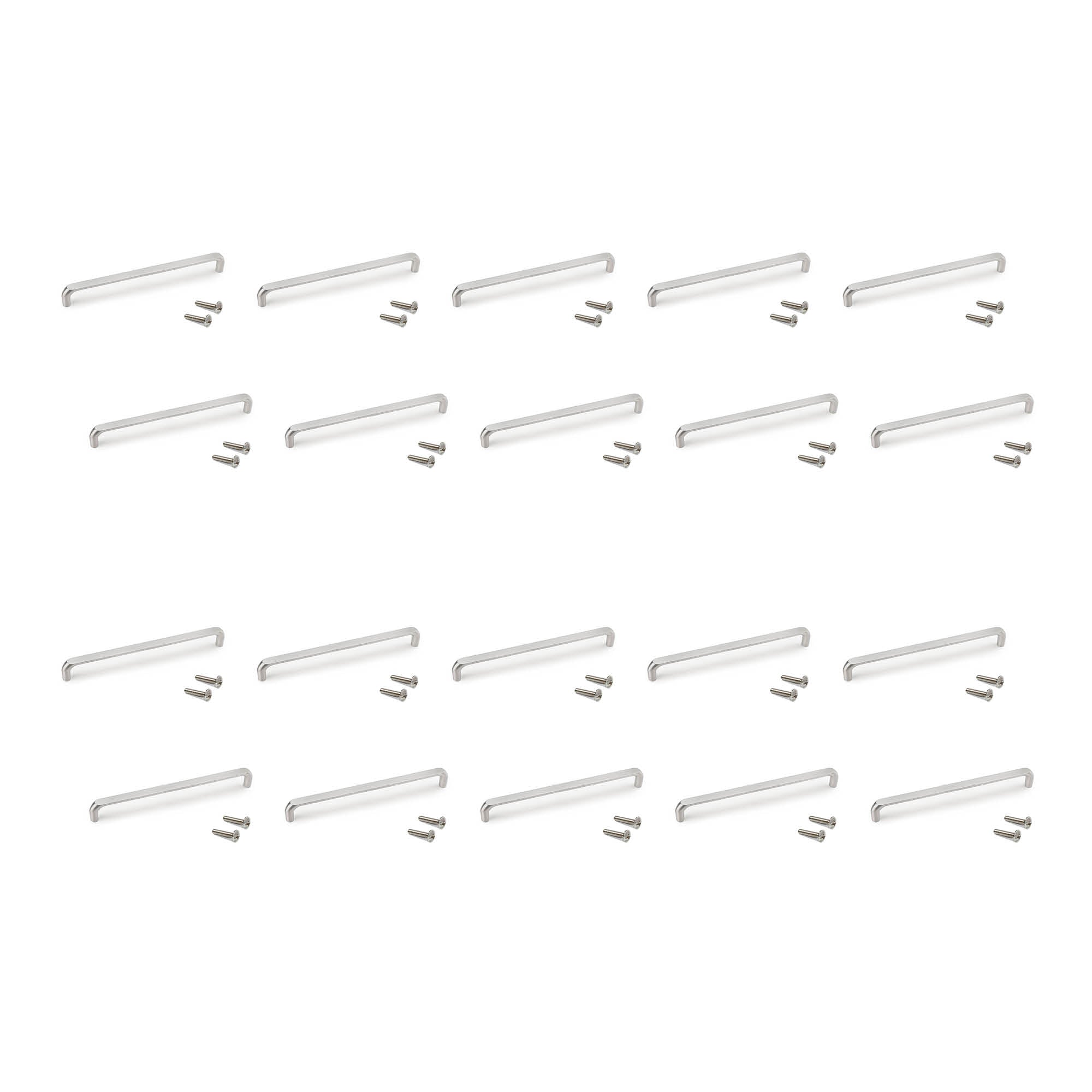 Emuca Maniglia per mobili Zagreb, L 236 mm, interasse 224 mm, Nichel satinado, Zama, 1 lotto di 20 unitÃ 