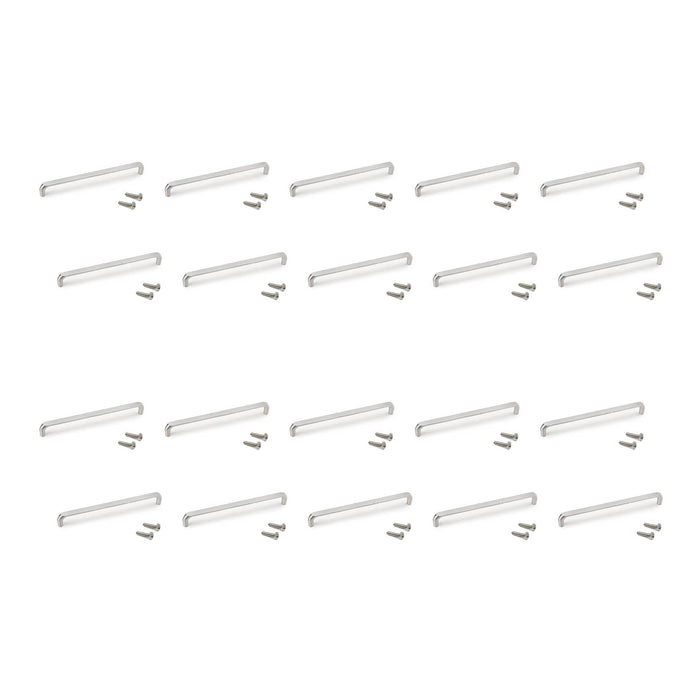 Emuca Maniglia per mobili Zagreb, L 236 mm, interasse 224 mm, Nichel satinado, Zama, 1 lotto di 20 unitÃ 