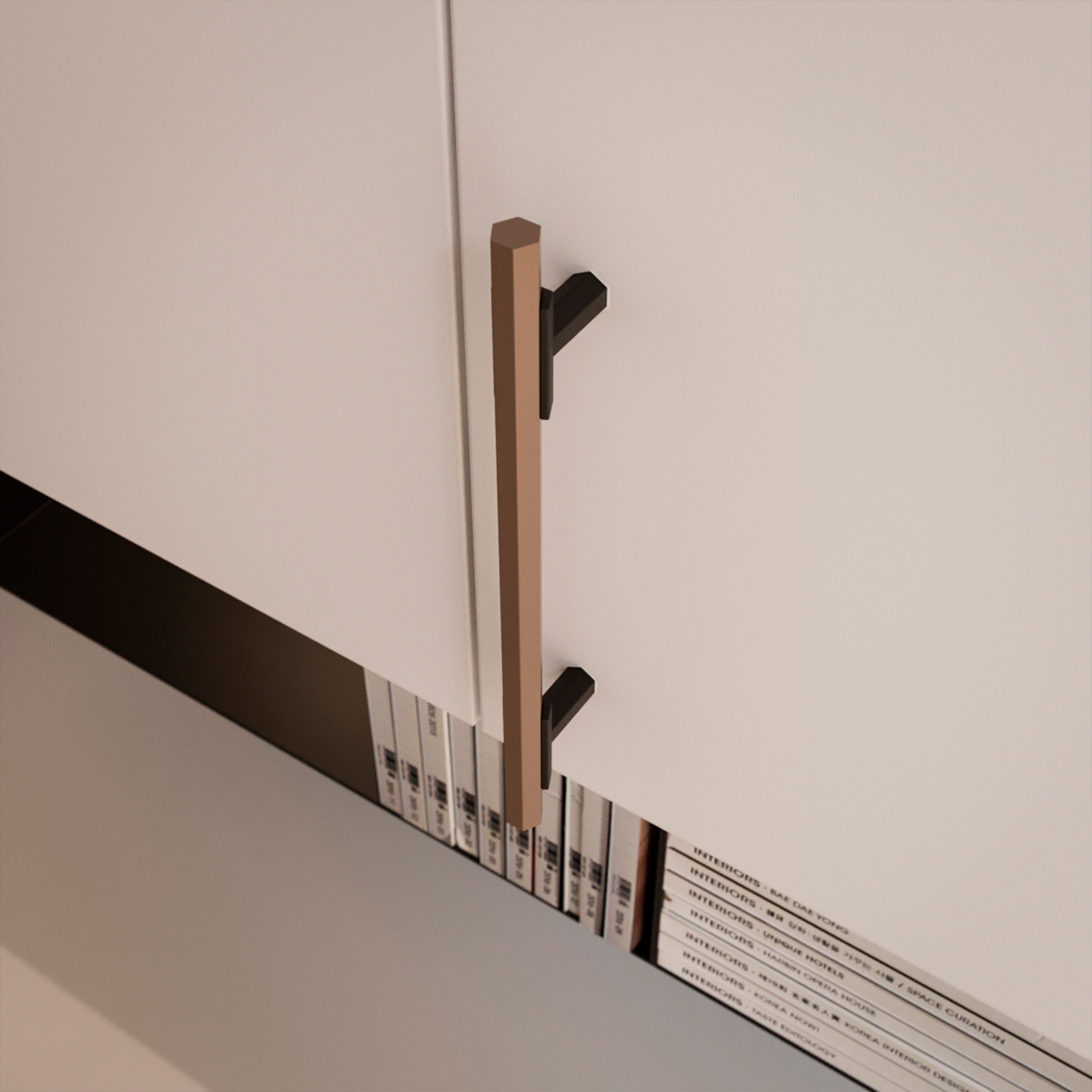 Emuca Maniglia per mobile Riad, L 232 mm, interasse 192 mm, Bronzato, Alluminio, 1 lotto di 20 unitÃ 