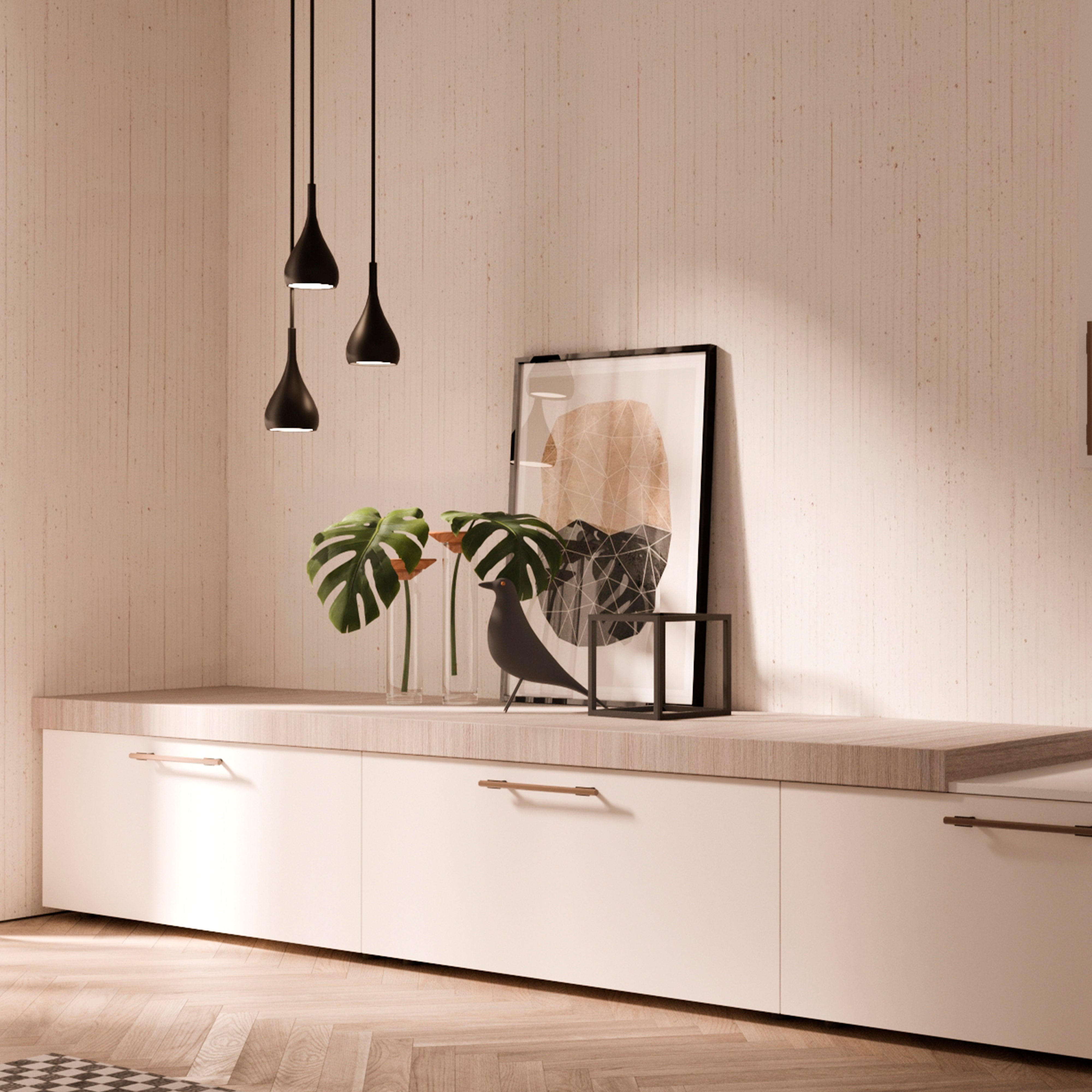 Emuca Maniglia per mobile Riad, L 232 mm, interasse 192 mm, Bronzato, Alluminio, 1 lotto di 20 unitÃ 