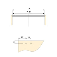 Emuca Kit traversi Albeam per mobili da cucina, Per vite, Anodizzato opaco, Alluminio e Tecnoplastica