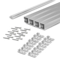 Emuca Kit traversi Albeam per mobili da cucina, Per vite, Anodizzato opaco, Alluminio e Tecnoplastica