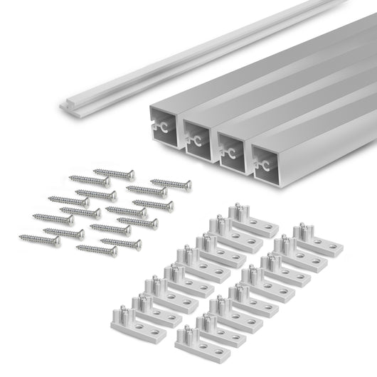 Emuca Kit traversi Albeam per mobili da cucina, Per vite, Anodizzato opaco, Alluminio e Tecnoplastica