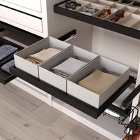 Emuca Kit vassoio con 2 cestelli e telaio con guide a chiusura morbida per armadio, regolabile, modulo 800mm, Nero testurizzato