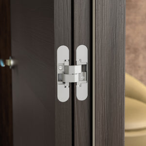 Emuca Cerniere a scomparsa per porte di passaggio, carico di 40 Kg, apertura 180Âº, zama, bianco, 2 un.