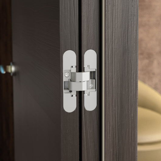 Emuca Cerniere a scomparsa per porte di passaggio, carico di 40 Kg, apertura 180Âº, zama, bianco, 2 un.