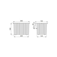 Emuca Pattumiera per differenziata ausiliario Recycle 5 L per cucina, Plastica grigio antracite, Tecnoplastica, 1 un