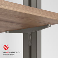 Emuca Set di mensole in legno, tavole in legno non incluse, verniciato grigio pietra, Zamak, 5 set