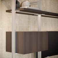 Emuca Set di mensole in legno, tavole in legno non incluse, verniciato grigio pietra, Zamak, 5 set