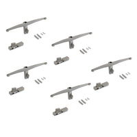 Emuca Set di mensole in legno, tavole in legno non incluse, verniciato grigio pietra, Zamak, 5 set
