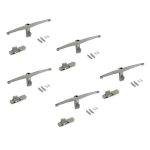 Emuca Set di mensole in legno, tavole in legno non incluse, verniciato grigio pietra, Zamak, 5 set