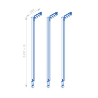 Emuca Zero Kit telaio modulare con ferramenta e 3 profili per montaggio a pavimento e a parete con livellamento circolare, alluminio e zama, grigio pietra