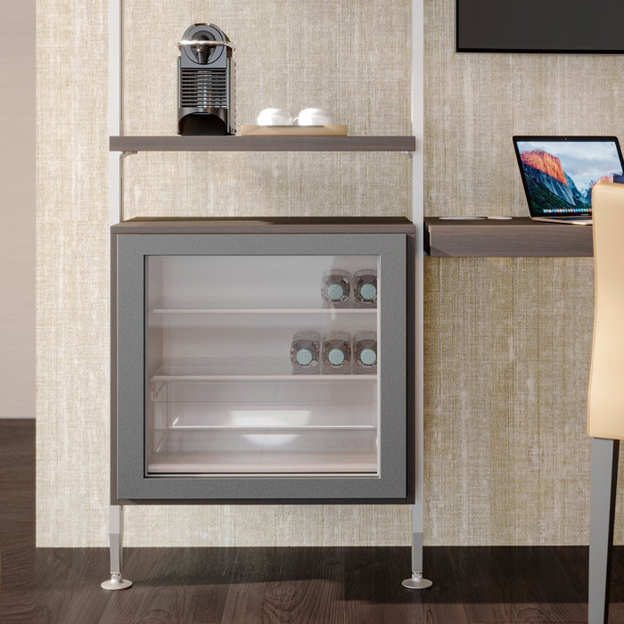 Emuca Zero Kit telaio modulare con ferramenta e 3 profili per montaggio a pavimento e a parete con livellamento circolare, alluminio e zama, grigio pietra