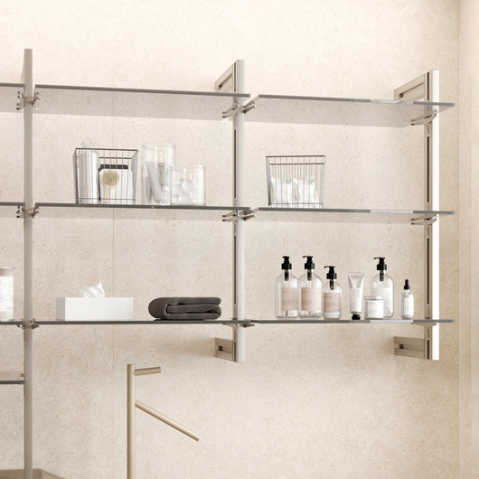 Emuca Zero Kit struttura modulare con ferramenta per il montaggio a parete, grigio pietra verniciato