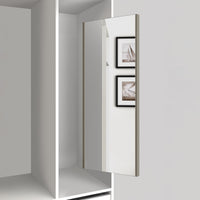 Emuca Specchio estraibile per interni di armadio, Verniciato grigio pietra, Acciaio e Tecnoplastica e Vetro, 1 un