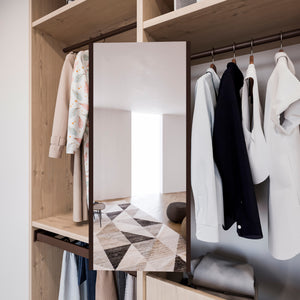 Emuca Specchio estraibile per interni di armadio, Verniciato grigio pietra, Acciaio e Tecnoplastica e Vetro, 1 un