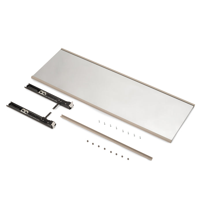 Emuca Specchio estraibile per interni di armadio, Verniciato grigio pietra, Acciaio e Tecnoplastica e Vetro, 1 un