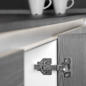 Emuca Kit cerniera collo dritto X92N e basetta, Basetta a vite, Nichelato, Acciaio, 20 u.