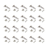 Emuca Kit cerniera mezzo collo X92 con chiusura ammortizzata e basetta, Basetta a vite, Nichelato, Acciaio, 20 u.