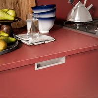 Emuca Maniglia per mobili Modena, L 137 mm, interasse 128 mm, Verniciato alluminio, Zama, 1 lotto di 10 unitÃ 