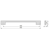 Emuca Maniglia per mobile Montreal, L 192 mm, interasse 160 mm, Cromato brillo, Zama, 1 lotto di 20 unitÃ 