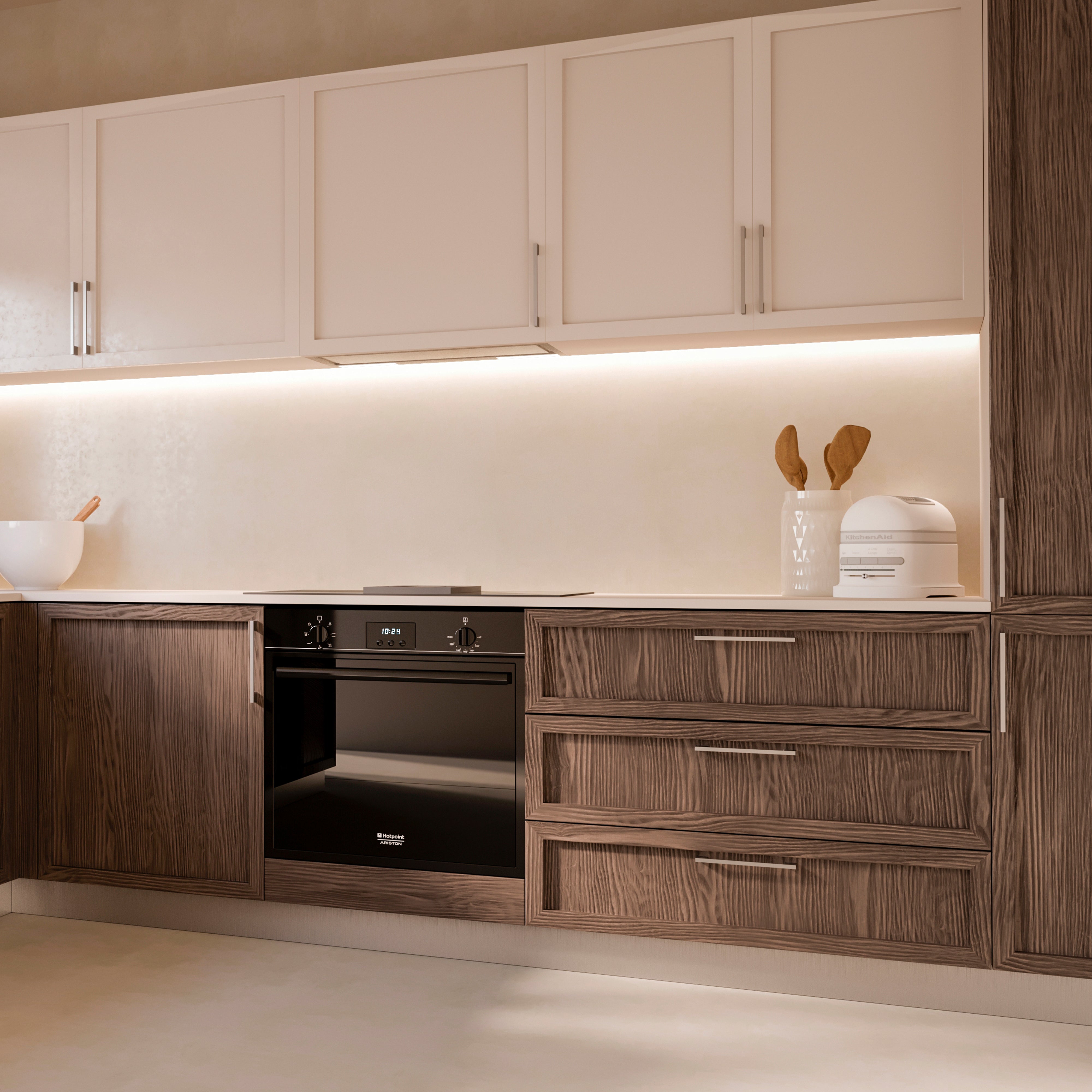 Emuca Maniglia per mobile Montreal, L 192 mm, interasse 160 mm, Cromato brillo, Zama, 1 lotto di 20 unitÃ 