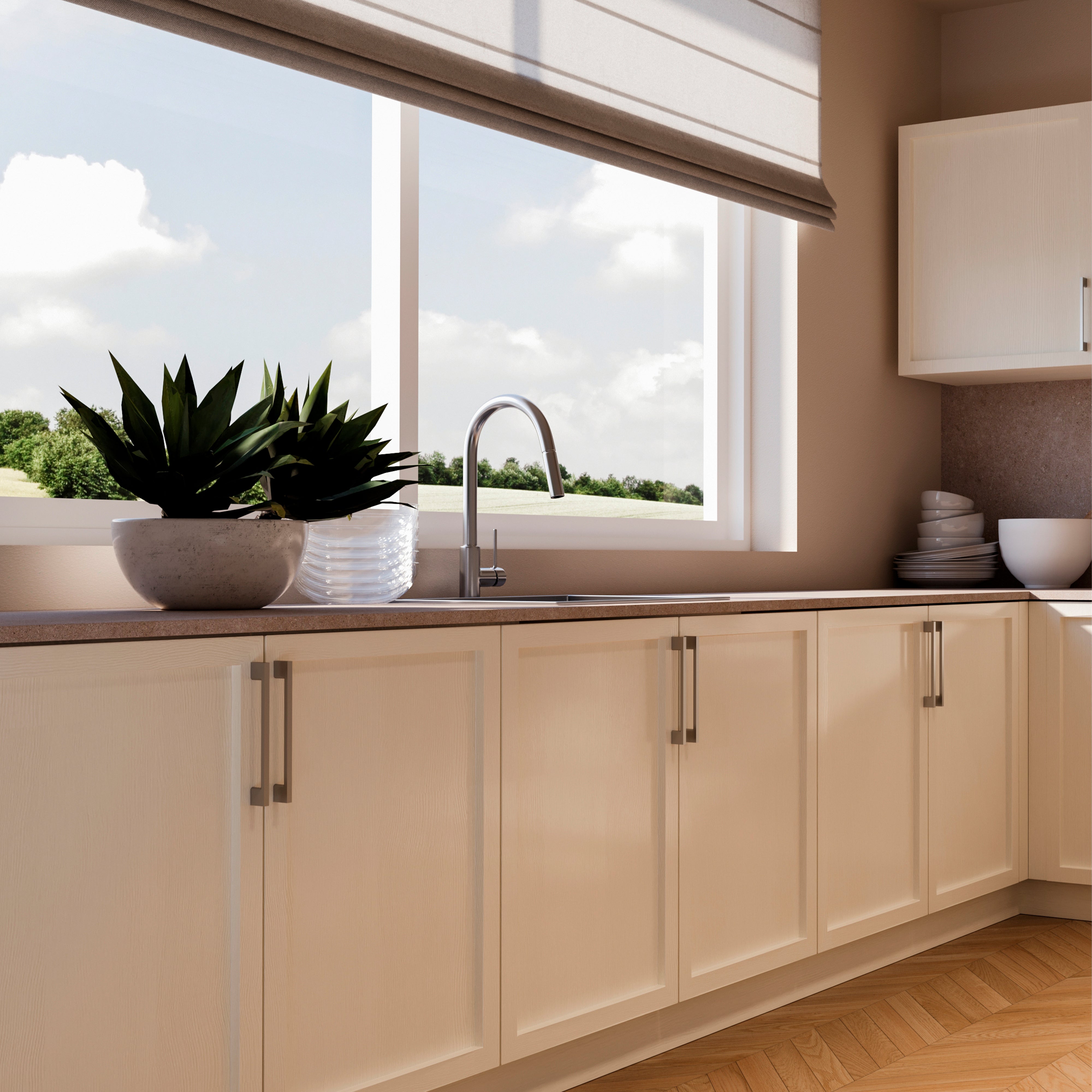 Emuca Maniglia per mobile Montreal, L 192 mm, interasse 160 mm, Cromato brillo, Zama, 1 lotto di 20 unitÃ 