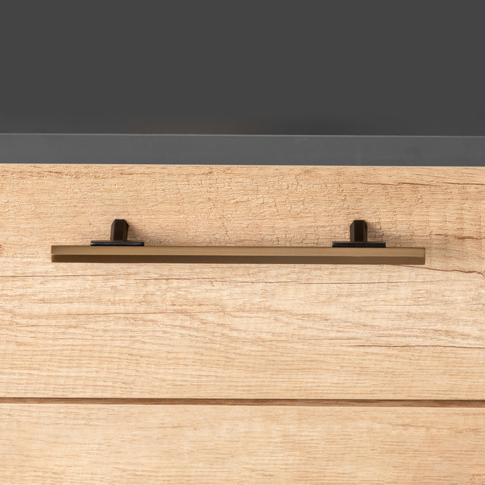 Emuca Maniglia per mobile Riad, L 168 mm, interasse 128 mm, Bronzato, Alluminio, 1 lotto di 20 unitÃ 