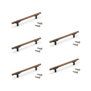 Emuca Maniglia per mobile Riad, L 168 mm, interasse 128 mm, Bronzato, Alluminio, 1 lotto di 20 unitÃ 