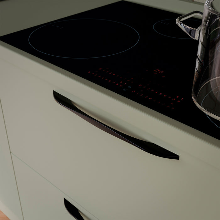 Emuca Maniglia per mobili Varna, L 181 mm, interasse 160 mm, Verniciato nero, Zama, 1 lotto di 20 unitÃ 