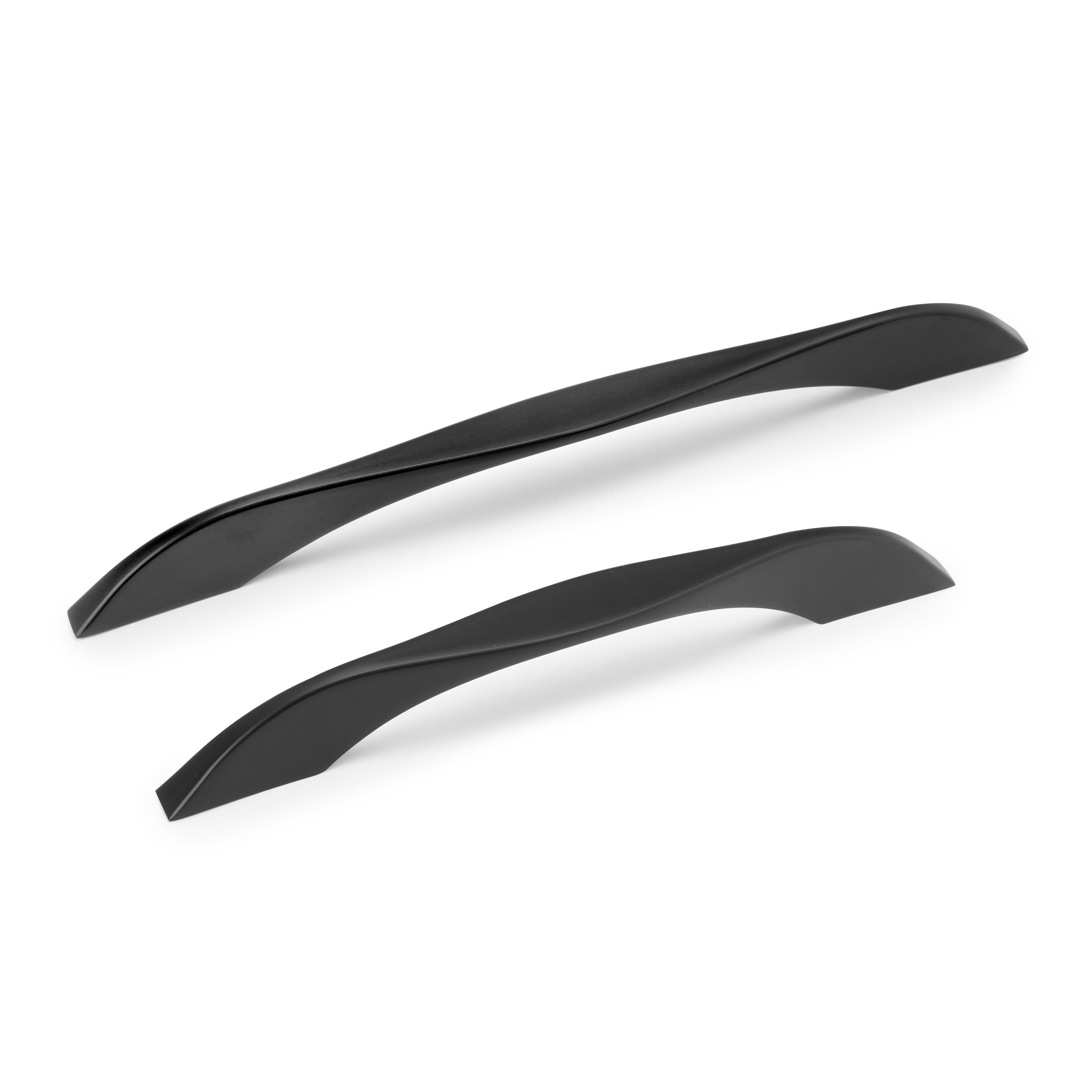 Emuca Maniglia per mobili Varna, L 181 mm, interasse 160 mm, Verniciato nero, Zama, 1 lotto di 20 unitÃ 