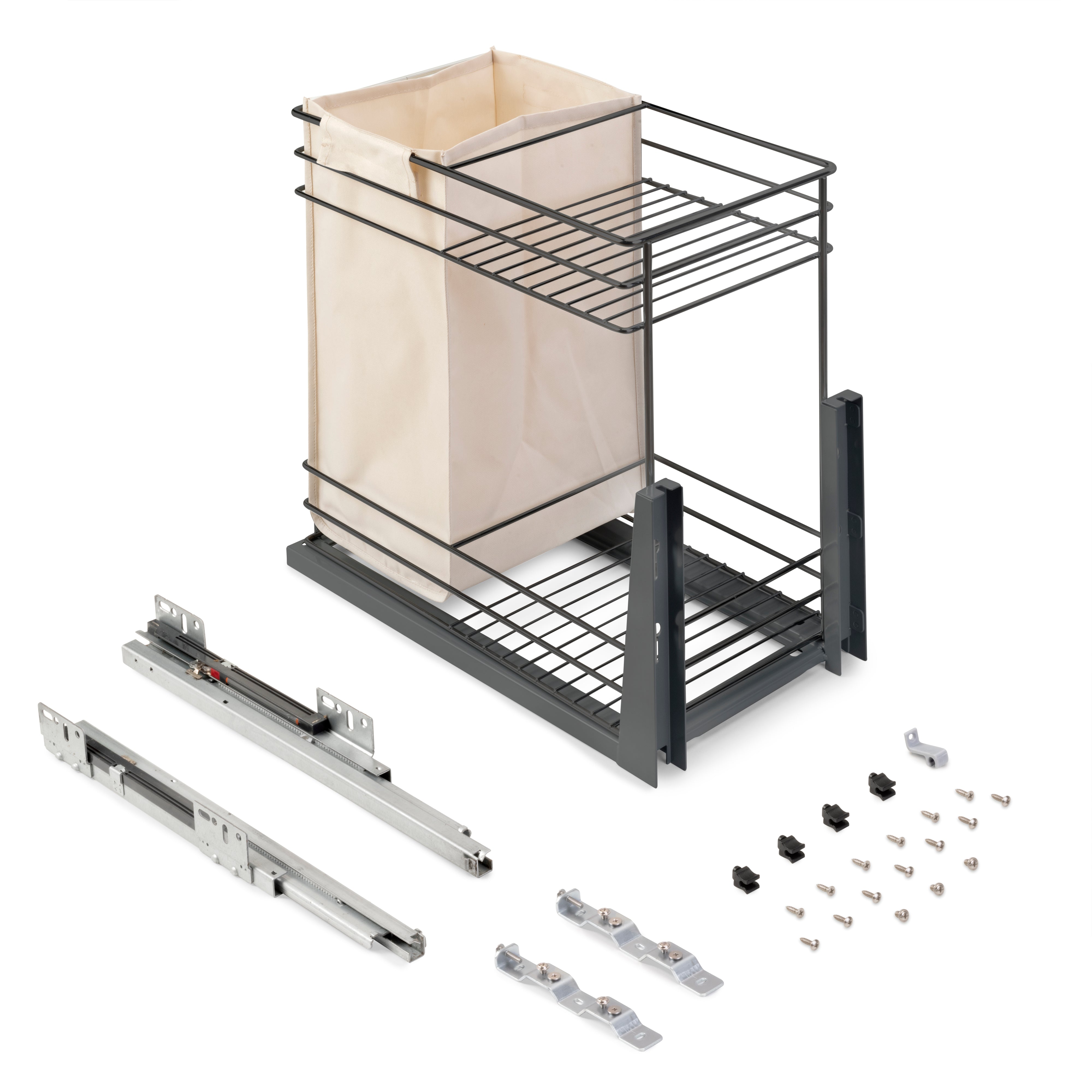 Carrello estraibile con cestelli e carrello del pane Titane con fissaggio inferiore con chiusura soft