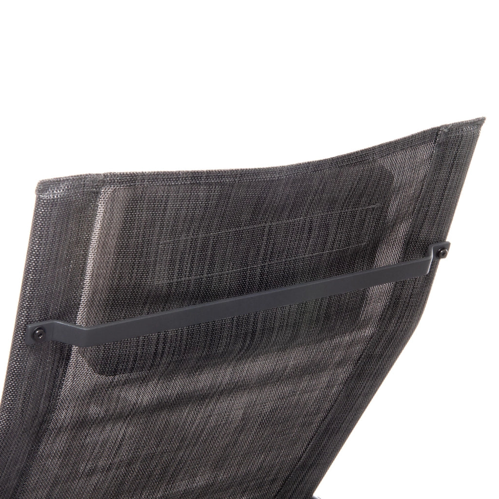 Sedia Sdraio a Dondolo da Giardino Rocking Lounge 143x57x81 cm in Textilene Grigio