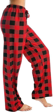 Pantaloni da notte per donna con tasche e cinturino, a coste, fitness, pantaloni da sonno morbidi con gambe larghe