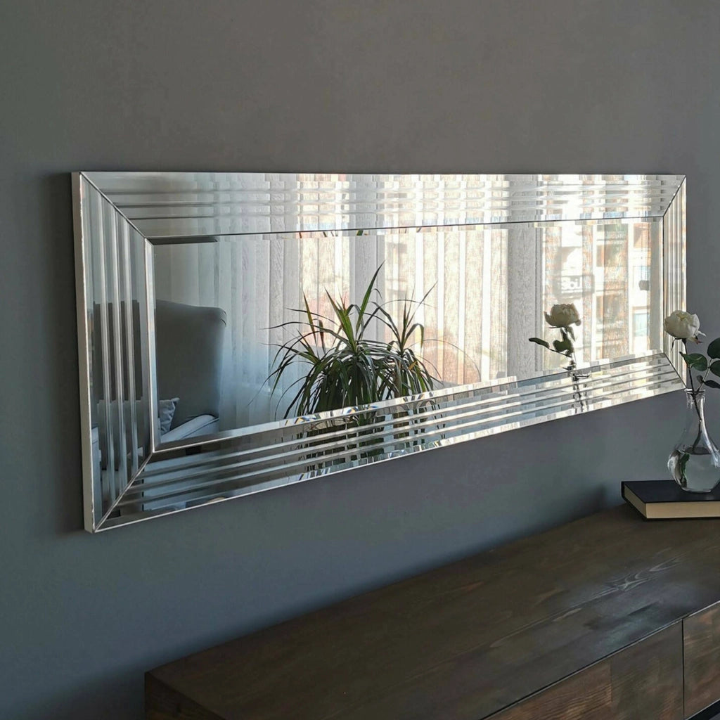 Nanto, Specchio Forma Rettangolare, 2.2x40h cm Argento