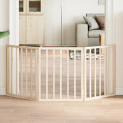 Cancelletto per cani pieghevole a 3 pannelli 150 cm in legno di pioppo 352172