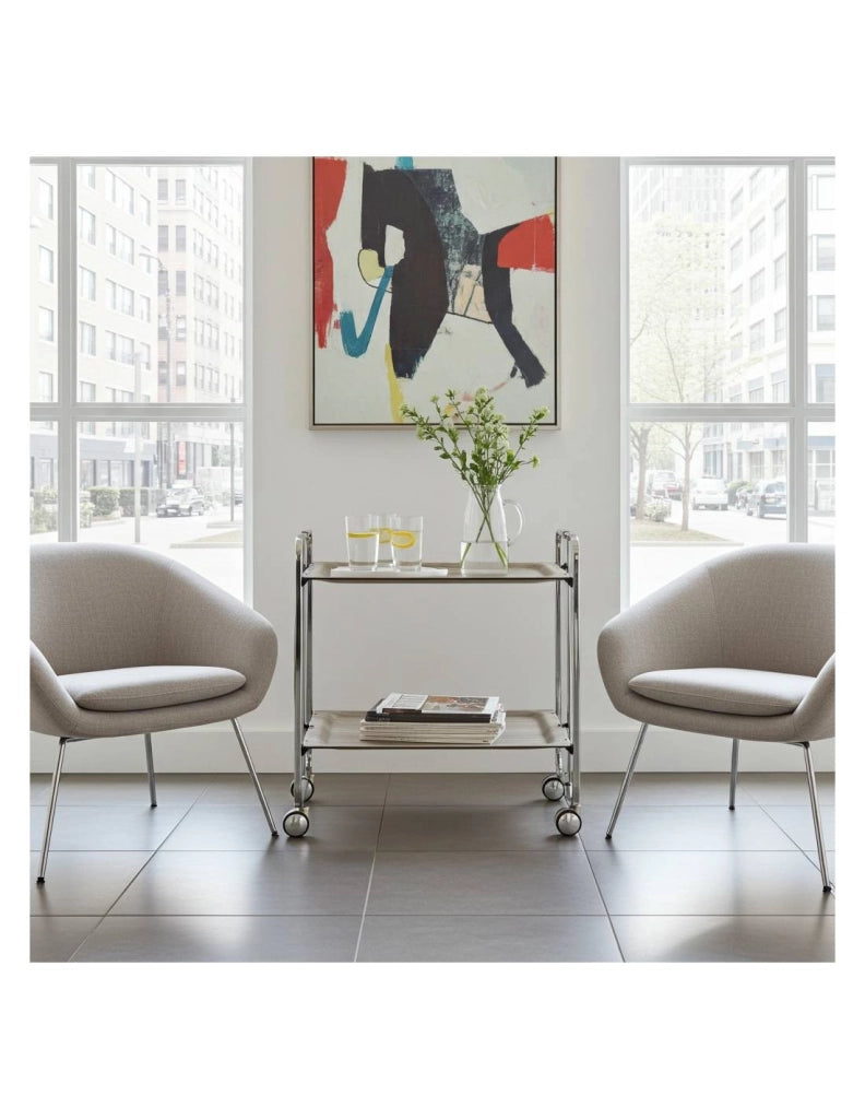 Carrello da cucina pieghevole cromato con ruote BAUHAUS 2 ripiani
