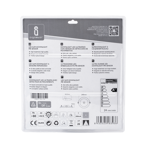 Downlight led e6 rotondo da incasso con sensore 24w luce fredda