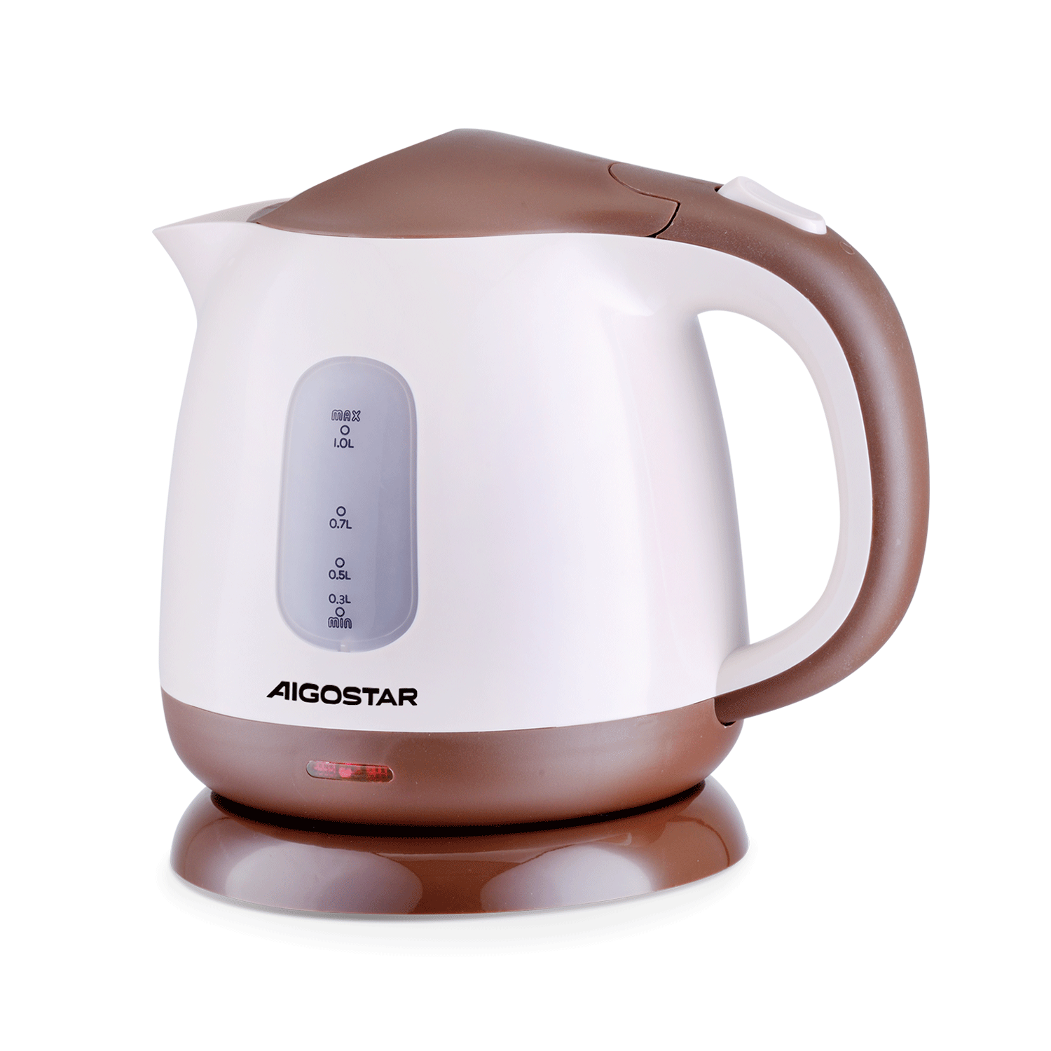 Bollitore elettrico vintage in plastica beige e marrone 1100w 1l