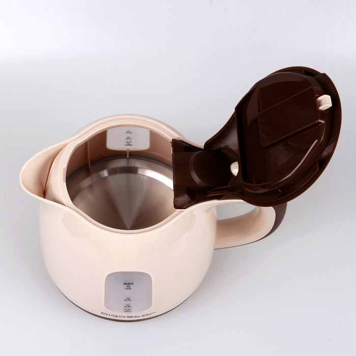 Bollitore elettrico vintage in plastica beige e marrone 1100w 1l