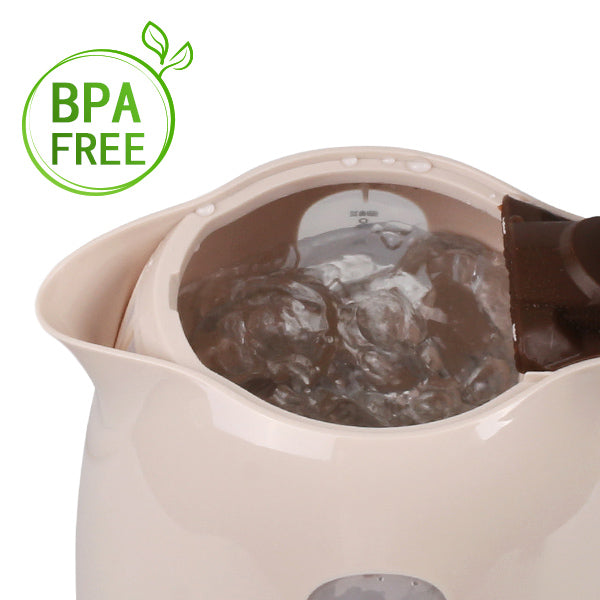 Bollitore elettrico vintage in plastica beige e marrone 1100w 1l