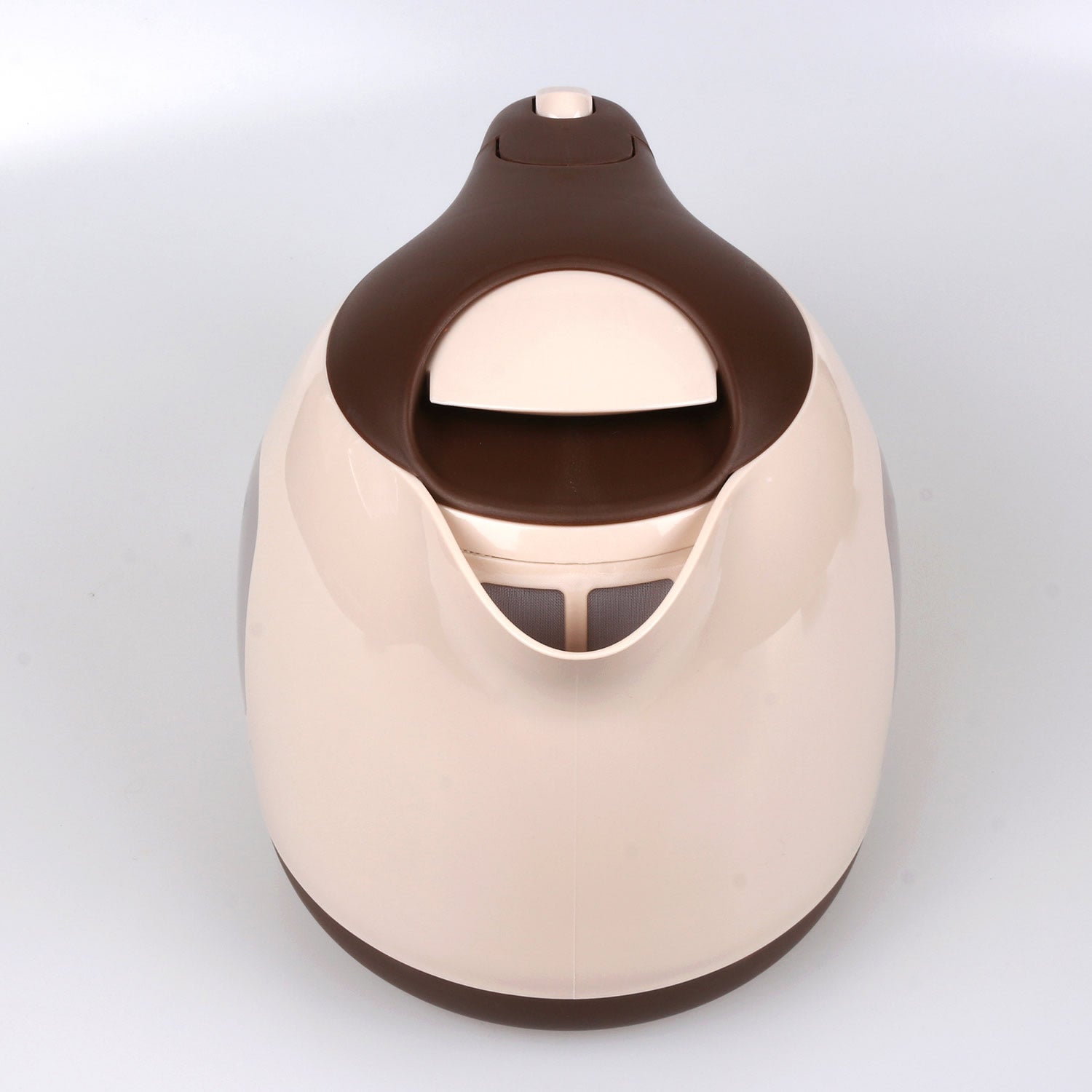 Bollitore elettrico vintage in plastica beige e marrone 1100w 1l