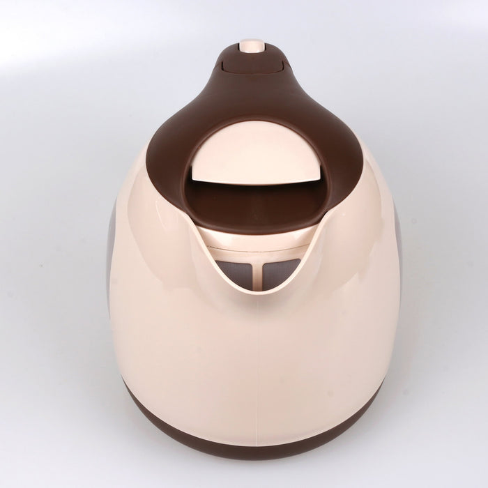 Bollitore elettrico vintage in plastica beige e marrone 1100w 1l