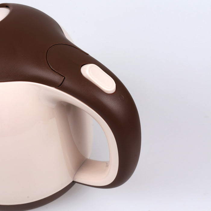 Bollitore elettrico vintage in plastica beige e marrone 1100w 1l