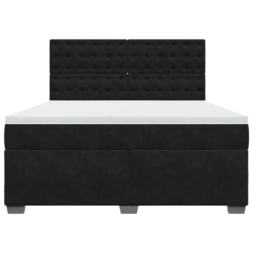 Giroletto a Molle con Materasso Nero 180x200 cm in Velluto 3293292