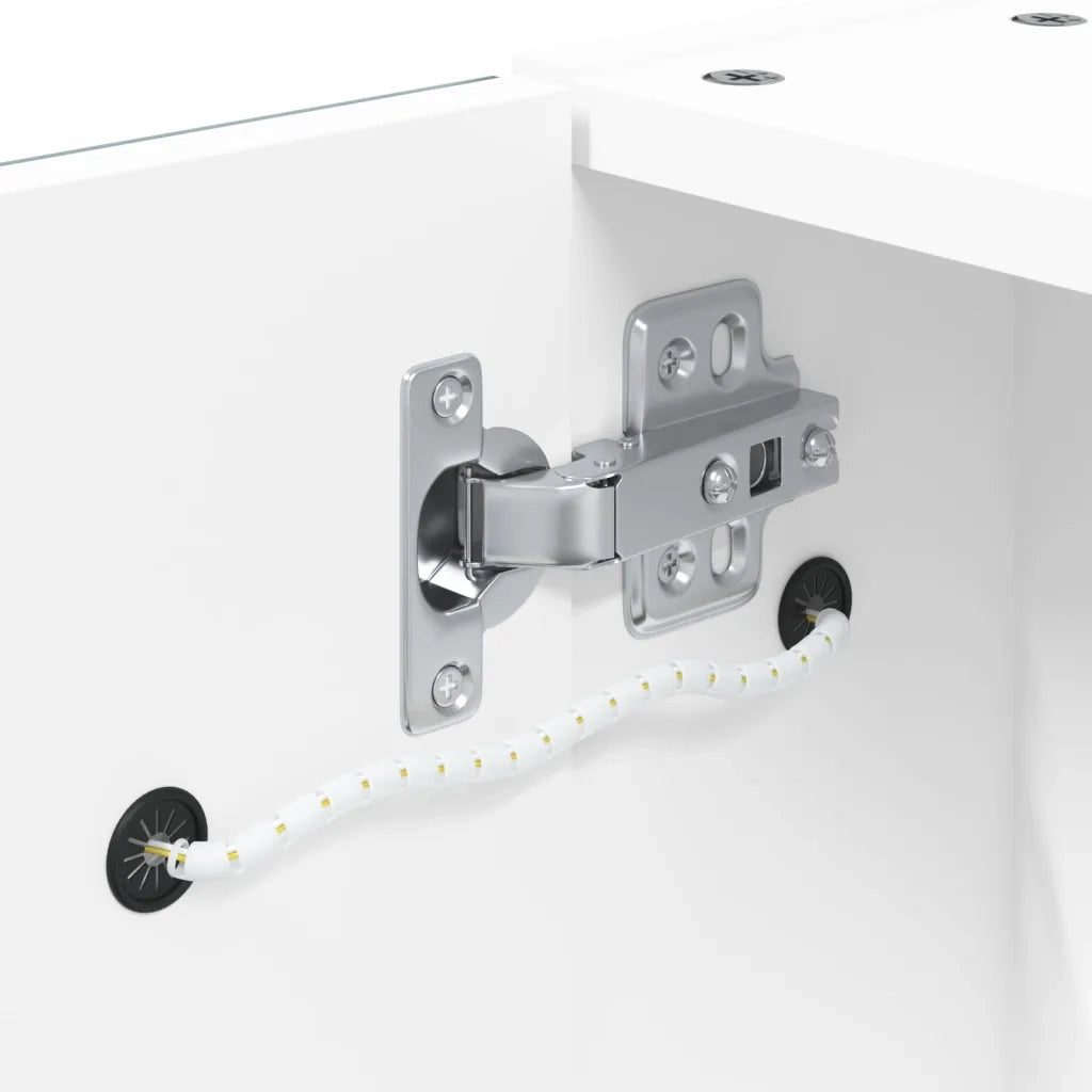 Armadietto Bagno con Specchio e LED Bianco 60x13x52 cm 357969