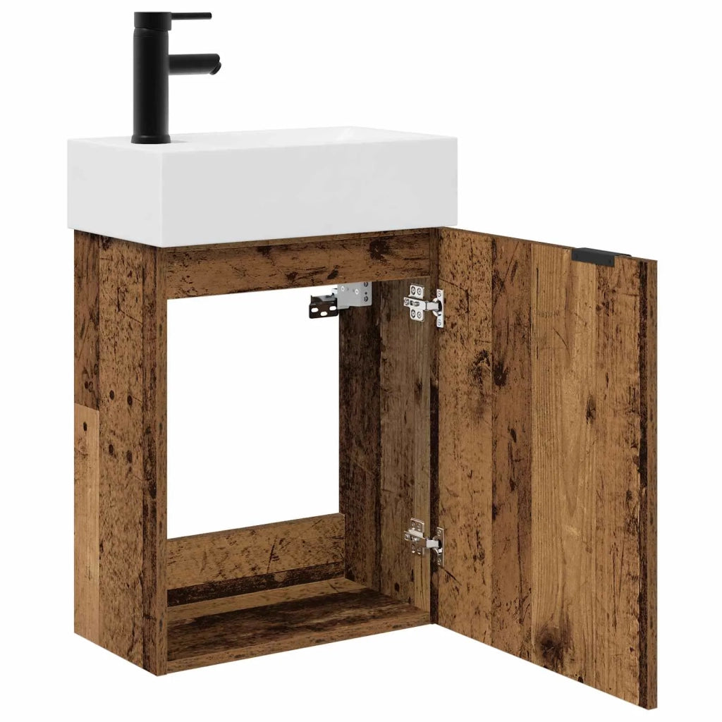 Mobile bagno con rubinetto Legno antico 45,5 x 22,5 x 84 cm